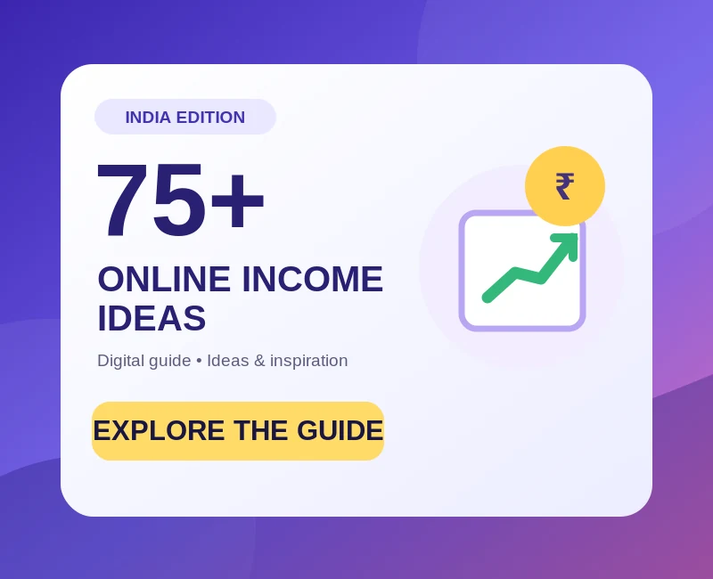 75 plus Online Income Ideas — India Edition illustrated guide